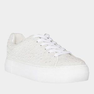 Betsey Johnson Sidny Ivory Pearl Sneakers